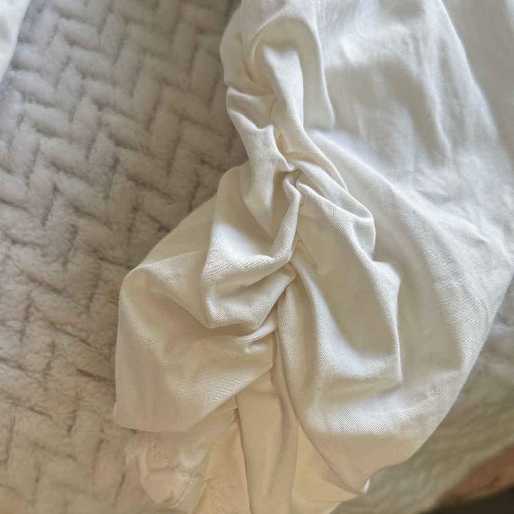 Free People White Ruched Hem Drawstring Joggers - Picture 8 of 10